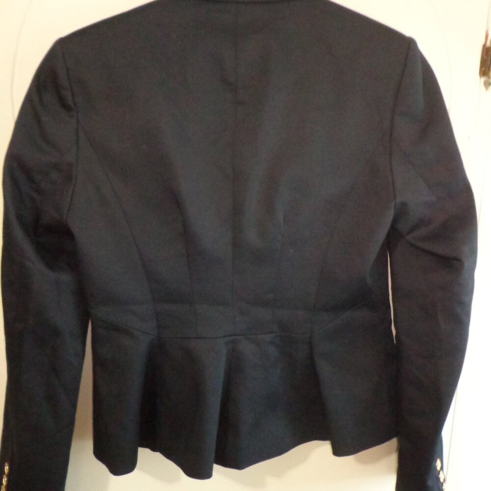NWT Calvin Klein Lined Blazer 8 Dk Navy Button Closure Notched Lapel Faux Pocket - Picture 2 of 16